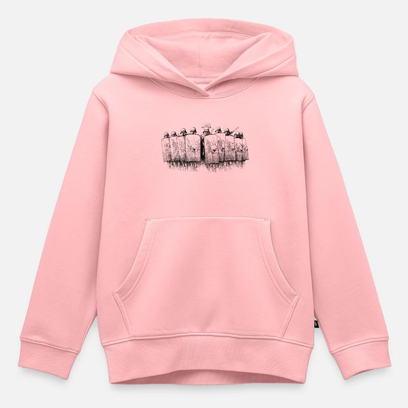 Légion (noir et blanc) - Sweat Premium à capuche enfant bio - rose