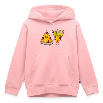Pizza Paar - Kinder Premium Organic Hoodie - Rosa - Vorne - AI Model Kid Female (0cm)