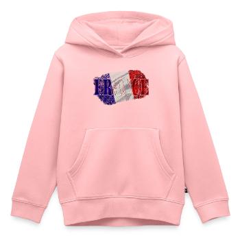 France France - Kids Premium Organic Hoodie - rose - Front - AI Model Kid Female (0cm)