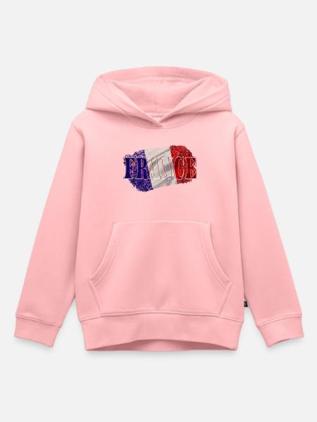 France France - Sweat Premium à capuche enfant bio - rose