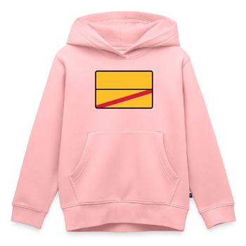 Place name sign blank - fill in yourself! - Kids Premium Organic Hoodie - rose - Front - AI Model Kid Female (0cm)