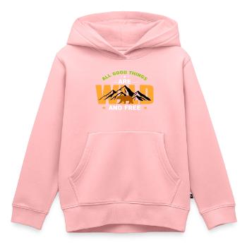 All good things are wild and free - Kinder Premium Organic Hoodie - Rosa - Vorne - AI Model Kid Female (0cm)