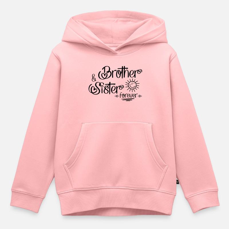 Frère et sœur - Sweat Premium à capuche enfant bio - rose