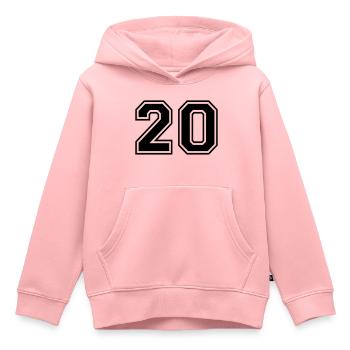 Numero 20 Équipe Foot baseball basket université - Sweat Premium à capuche enfant bio - rose - Devant - AI Model Kid Female (0cm)