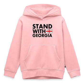 Stand with georgia - Sweat Premium à capuche enfant bio - rose - Devant - AI Model Kid Female (0cm)