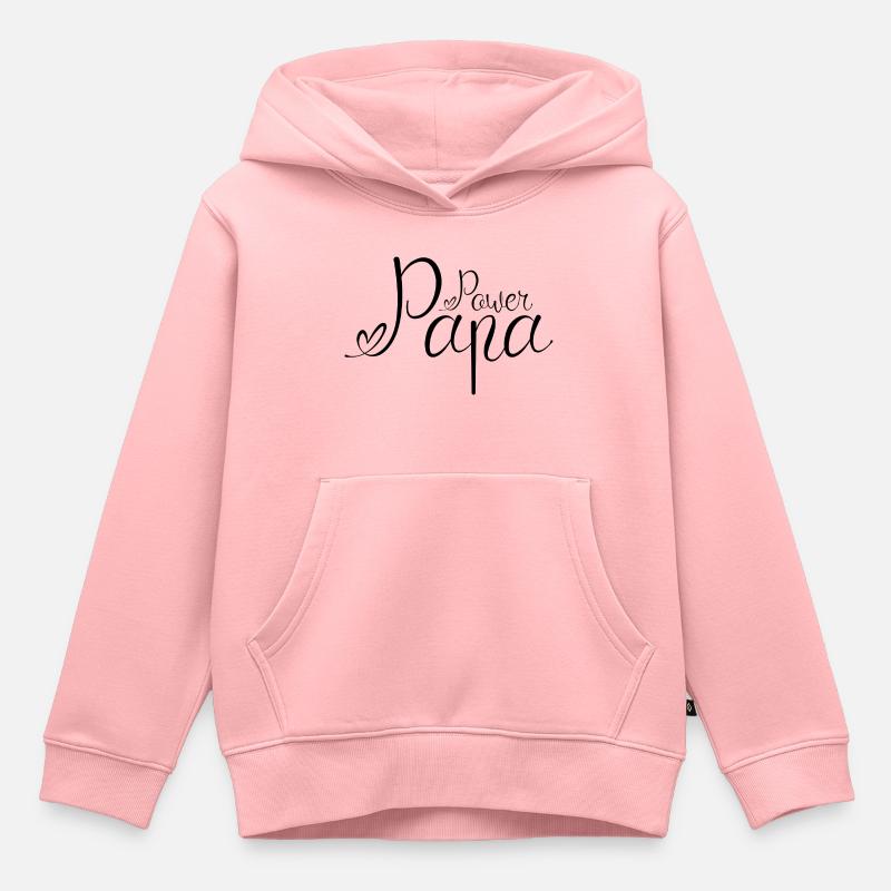 Puissance Papa Noir - Sweat Premium à capuche enfant bio - rose