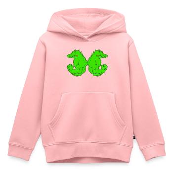 Crocodiles forts - Sweat Premium à capuche enfant bio - rose - Devant - AI Model Kid Female (0cm)
