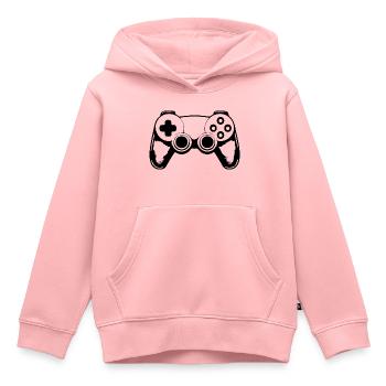 Manette de jeu de jeux vidéo - Sweat Premium à capuche enfant bio - rose - Devant - AI Model Kid Female (0cm)