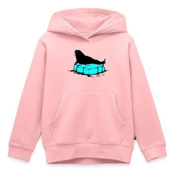 seehund eis1 - Kinder Premium Organic Hoodie - Rosa - Vorne - AI Model Kid Female (0cm)