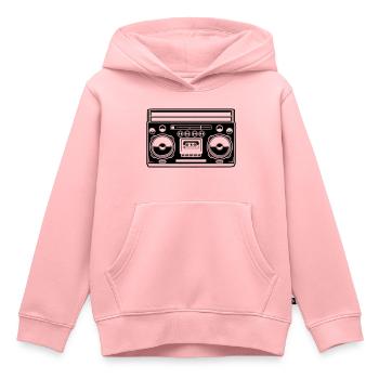 ghetto-blaster 1 - Sweat Premium à capuche enfant bio - rose - Devant - AI Model Kid Female (0cm)