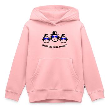affen gang - Kinder Premium Organic Hoodie - Rosa - Vorne - AI Model Kid Female (0cm)