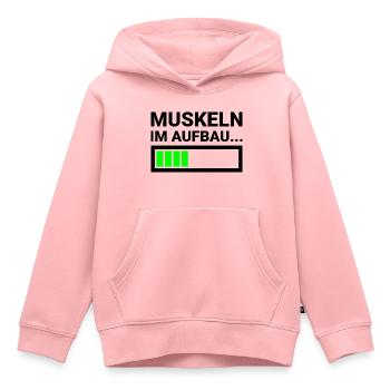 Renforcement musculaire Fitness Musculation Athlètes - Sweat Premium à capuche enfant bio - rose - Devant - AI Model Kid Female (0cm)