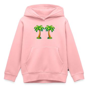 palmen - Kinder Premium Organic Hoodie - Rosa - Vorne - AI Model Kid Female (0cm)