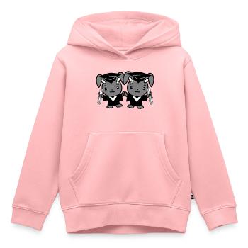2 Bunnies College School Graduation Two Friends Team - Kids Premium Organic Hoodie - rose - Front - AI Model Kid Female (0cm)
