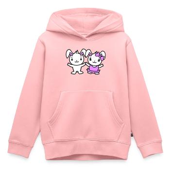 2 Bunnies Two Girlfriend Love Couple In Love Cute - Kids Premium Organic Hoodie - rose - Front - AI Model Kid Female (0cm)