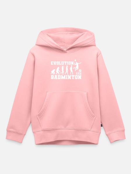 Badminton Evolution Silhouette - Kinder Premium Organic Hoodie - Rosa