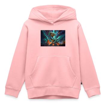 Quetzalcoatl, Aztekischer gefiederter Schlangengott der Mythologie - Kinder Premium Organic Hoodie - Rosa - Vorne - AI Model Kid Female (0cm)