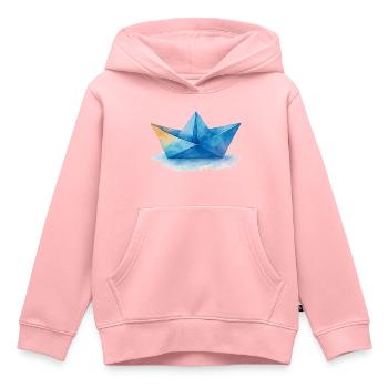 papierboot aquarell - Kinder Premium Organic Hoodie - Rosa - Vorne - AI Model Kid Female (0cm)