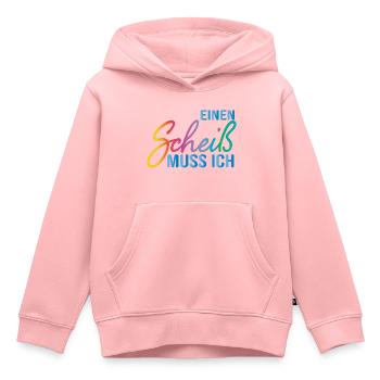 Einen Scheiß muss ich Spruch klare Ansage Geschenk - Kinder Premium Organic Hoodie - Rosa - Vorne - AI Model Kid Female (0cm)
