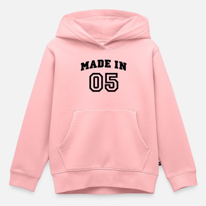mp_madein05a - Sweat Premium à capuche enfant bio - rose