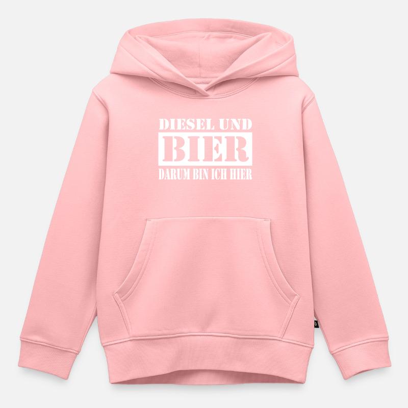 PUISSANCE DIESEL - Sweat Premium à capuche enfant bio - rose