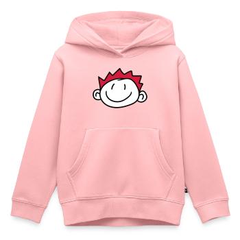 visage tête enfant peint gribouillage bande dessin animé june - Sweat Premium à capuche enfant bio - rose - Devant - AI Model Kid Female (0cm)