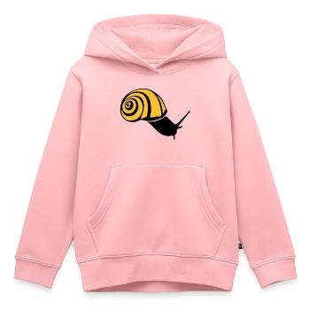 escargot snail schnecke caracol lumaca2 - Sweat Premium à capuche enfant bio - rose - Devant - AI Model Kid Female (0cm)