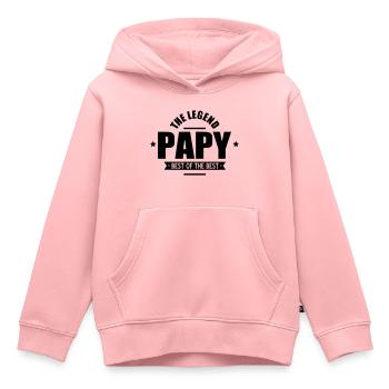 papy - Sweat Premium à capuche enfant bio - rose - Devant - AI Model Kid Female (0cm)