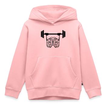 Gehirn Brain Bar Krafttraining - Kinder Premium Organic Hoodie - Rosa - Vorne - AI Model Kid Female (0cm)