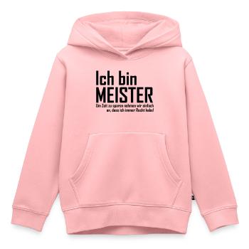 ich bin meister - Kinder Premium Organic Hoodie - Rosa - Vorne - AI Model Kid Female (0cm)