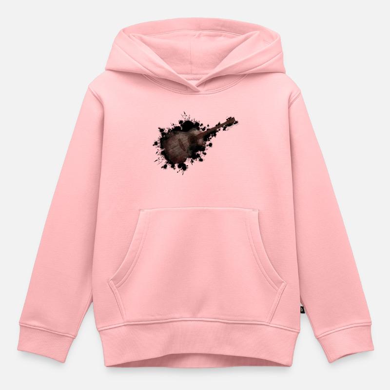 Guitare - Sweat Premium à capuche enfant bio - rose