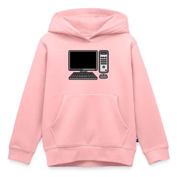 Computer Keyboard Mouse Screen - Kids Premium Organic Hoodie - rose - Front - AI Model Kid Female (0cm)