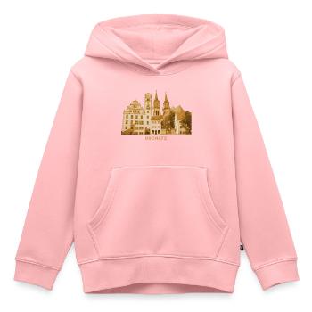 Église de la mairie d’Oschatz Saint-Egidien Saxe - Sweat Premium à capuche enfant bio - rose - Devant - AI Model Kid Female (0cm)