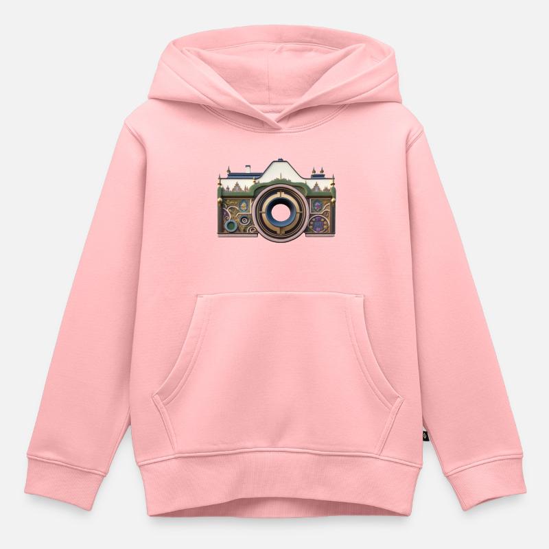 Caméra - Sweat Premium à capuche enfant bio - rose