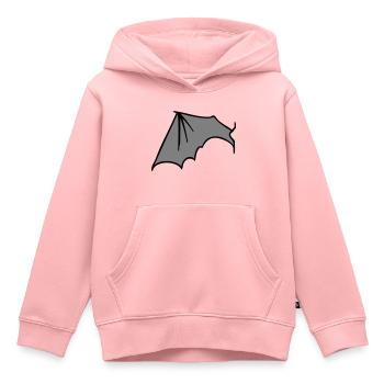 batwing_left_grey - Kinder Premium Organic Hoodie - Rosa - Vorne - AI Model Kid Female (0cm)
