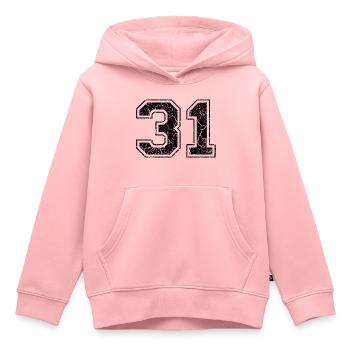 Paie 31 in Used Look - Sweat Premium à capuche enfant bio - rose - Devant - AI Model Kid Female (0cm)