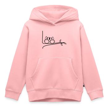 verliebte Eulen - Kinder Premium Organic Hoodie - Rosa - Vorne - AI Model Kid Female (0cm)
