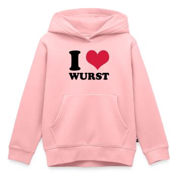I Love Wurst - Kinder Premium Organic Hoodie - Rosa - Vorne - AI Model Kid Female (0cm)