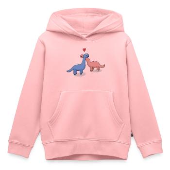 Long neck dinosaur pair - Kids Premium Organic Hoodie - rose - Front - AI Model Kid Female (0cm)