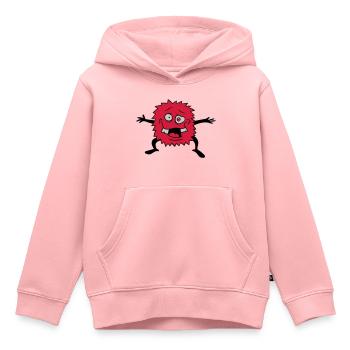 Begrüßung lustiges Monster - Kinder Premium Organic Hoodie - Rosa - Vorne - AI Model Kid Female (0cm)