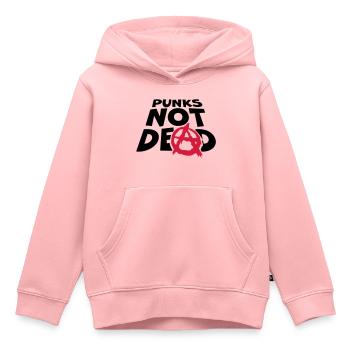 punks pas mort citation - Sweat Premium à capuche enfant bio - rose - Devant - AI Model Kid Female (0cm)