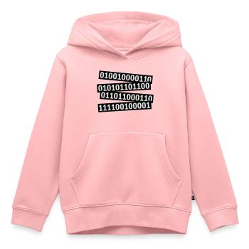 Binär Code Programm Sprache - Kinder Premium Organic Hoodie - Rosa - Vorne - AI Model Kid Female (0cm)