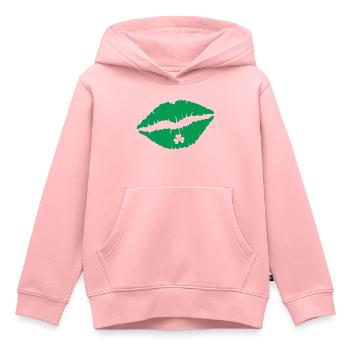 Lippen zum St. Patrick's Day - Kinder Premium Organic Hoodie - Rosa - Vorne - AI Model Kid Female (0cm)