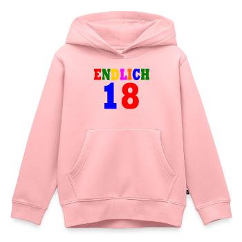 Endlich 18 - Kinder Premium Organic Hoodie - Rosa - Vorne - AI Model Kid Female (0cm)
