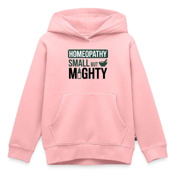 Homéopathie Petit mais puissant professionnel - Sweat Premium à capuche enfant bio - rose - Devant - AI Model Kid Female (0cm)