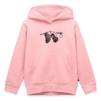 Fliegender Storch Nachwuchs Lieferung - Kinder Premium Organic Hoodie - Rosa - Vorne - AI Model Kid Female (0cm)