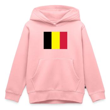 drapeau belge - Sweat Premium à capuche enfant bio - rose - Devant - AI Model Kid Female (0cm)