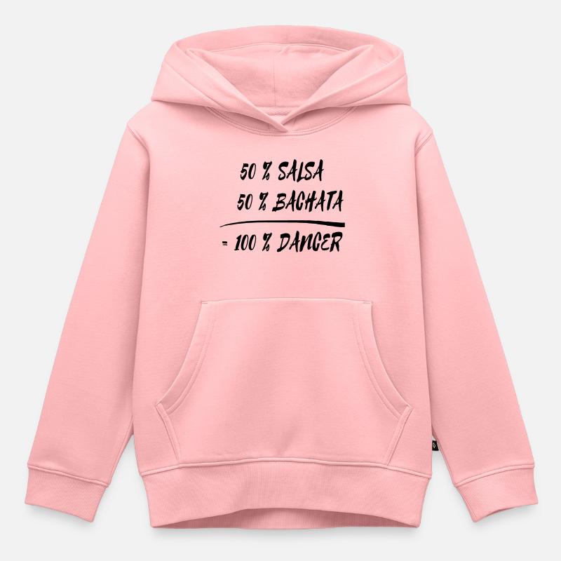 50 % salsa + 50 % Bachata = 100 % Dancer - Sweat Premium à capuche enfant bio - rose