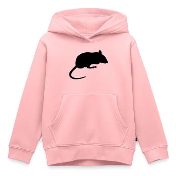 souris mouse silhouette ombre shadow8 - Sweat Premium à capuche enfant bio - rose - Devant - AI Model Kid Female (0cm)