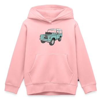 Land 4x4 Off-Road Serie 2 88" - Sweat Premium à capuche enfant bio - rose - Devant - AI Model Kid Female (0cm)